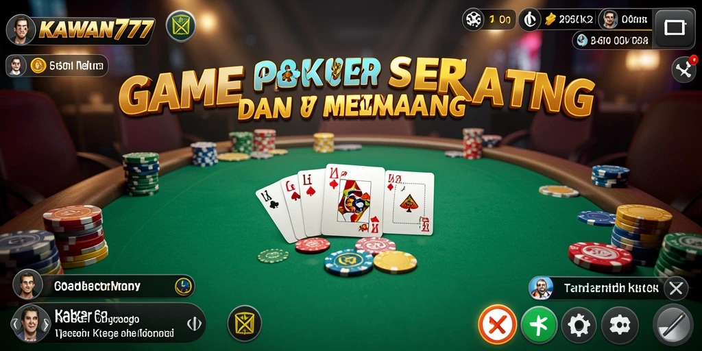 Tampilan gameplay Poker yang seru dan mendebarkan di KAWAN777.