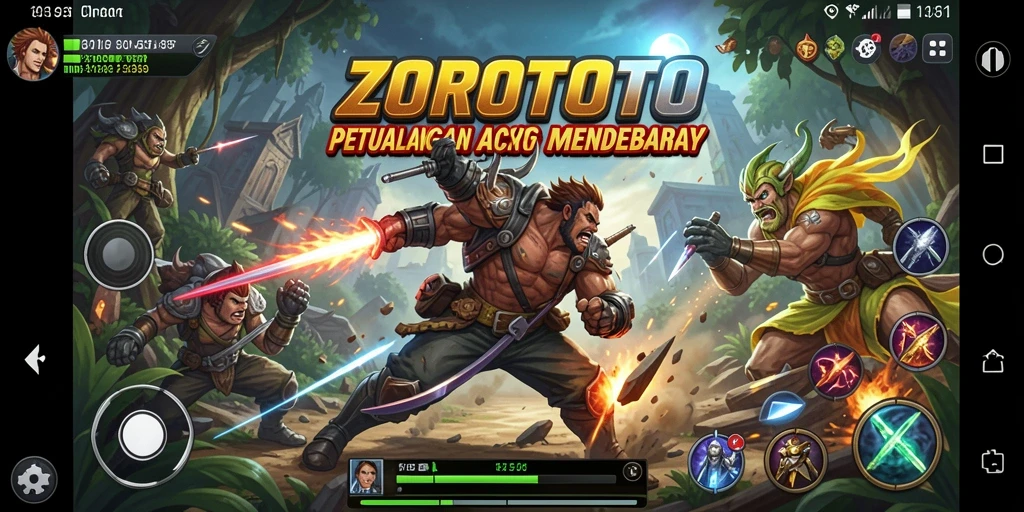 Tangkapan layar yang menampilkan aksi seru dari ZOROTOTO.